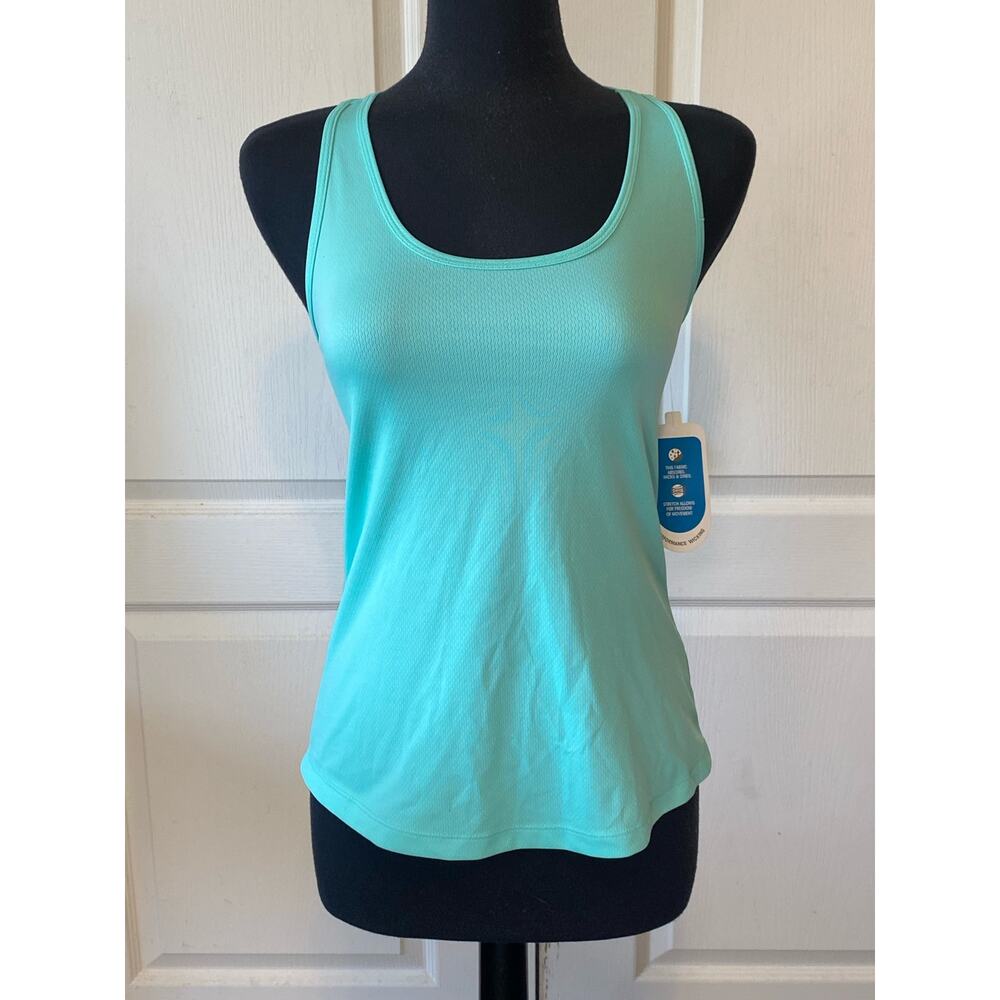Be Inspired Women's Athletic Pale Aqua Green Racerback Top Size X-Small